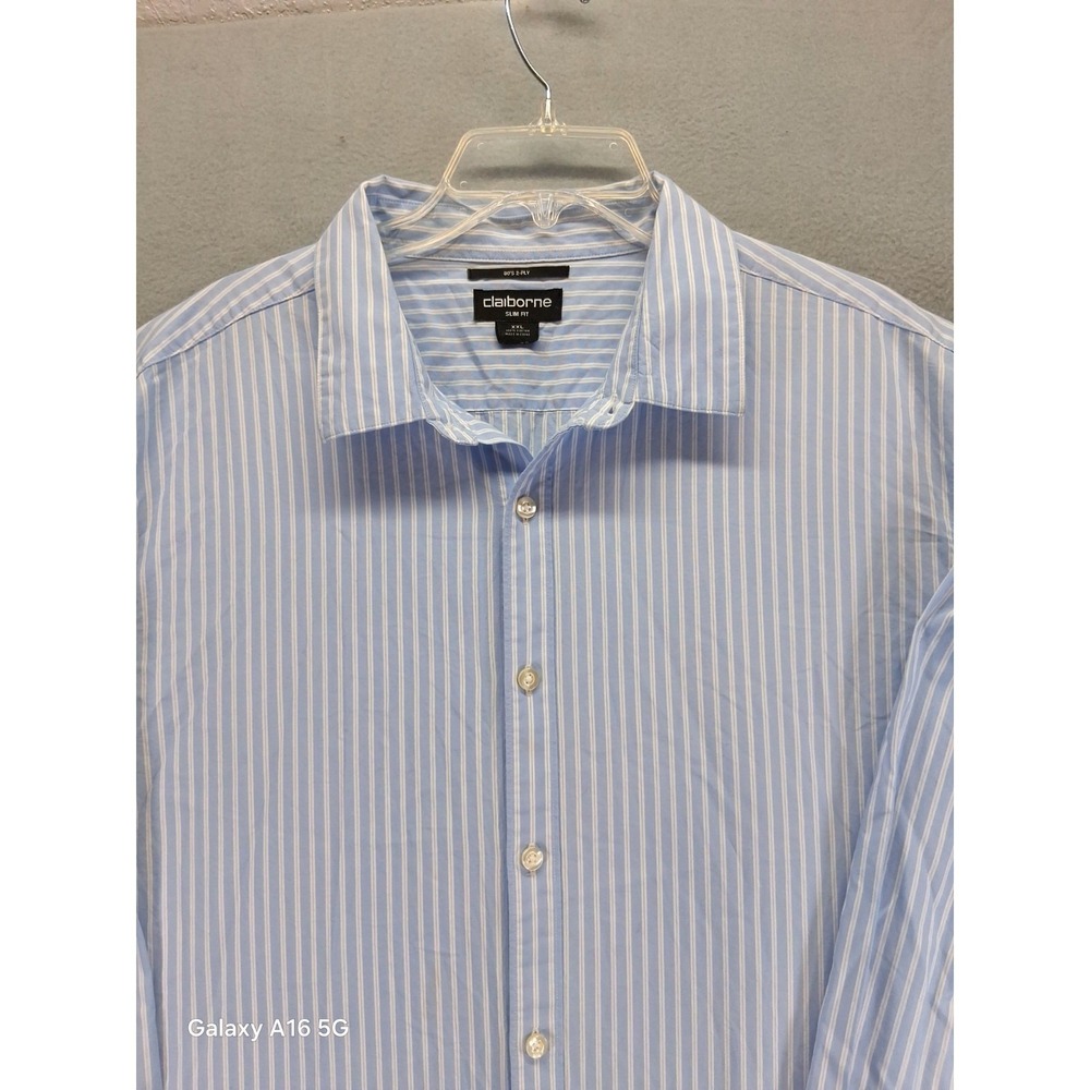 Liz Claiborne Men Longsleeve Button Down‎ Dress Shirt 80's 2 Ply Size XXL,